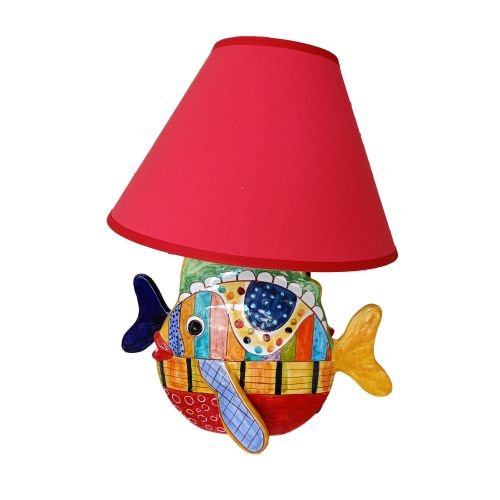 Durchbrochener Kronleuchter Fisch. Handbemalte Vietri-Keramik.