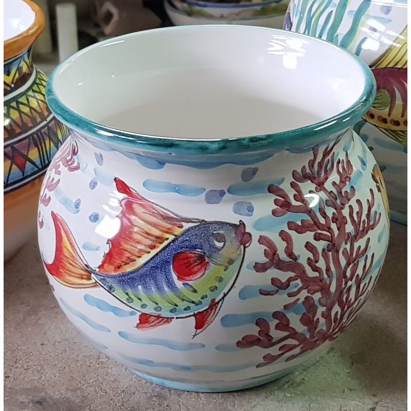 Cachepot Portapianta. Linea Pesci. Ceramica di...