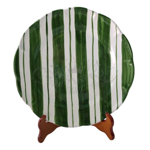 Plate. Double Stripes Line. Vietri Ceramics. Hand-painted. Available as dinner, soup, dessert plate or charger.