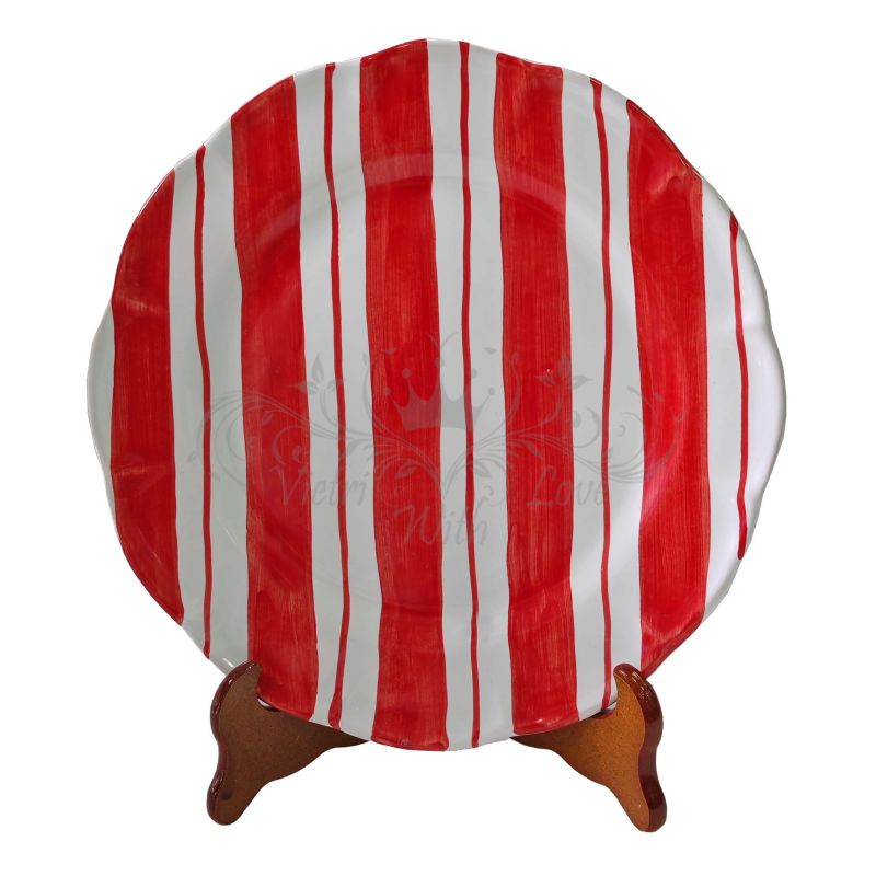 Plate. Double Stripes Line. Vietri Ceramics....