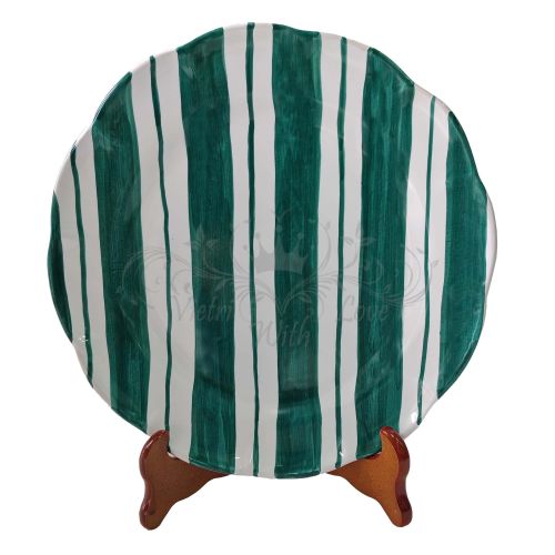 Plate. Double Stripes Line. Vietri Ceramics. Hand-painted. Available as dinner, soup, dessert plate or charger.