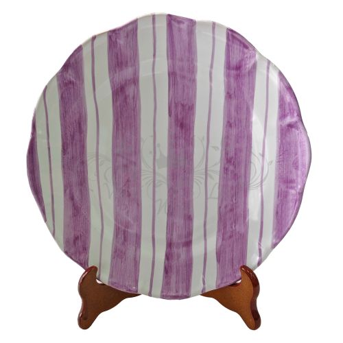 Plate. Double Stripes Line. Vietri Ceramics. Hand-painted. Available as dinner, soup, dessert plate or charger.