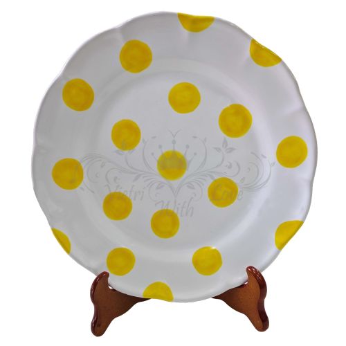 Plate. Polka Dot Line. Vietri Ceramics. Hand-painted....