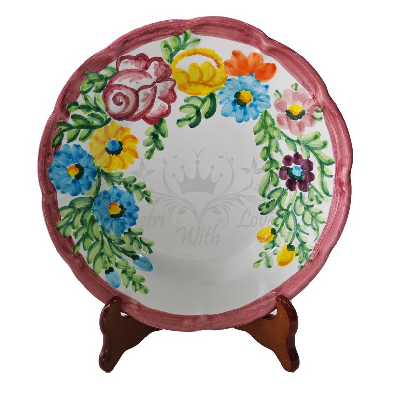 Plate. Flowers Line. Vietri ceramic. Available:...