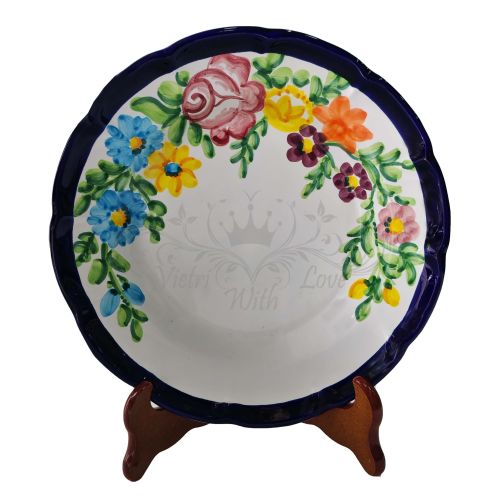Plate. Flowers Line. Vietri ceramic. Available: dinner, soup, fruit/dessert or charger plate.