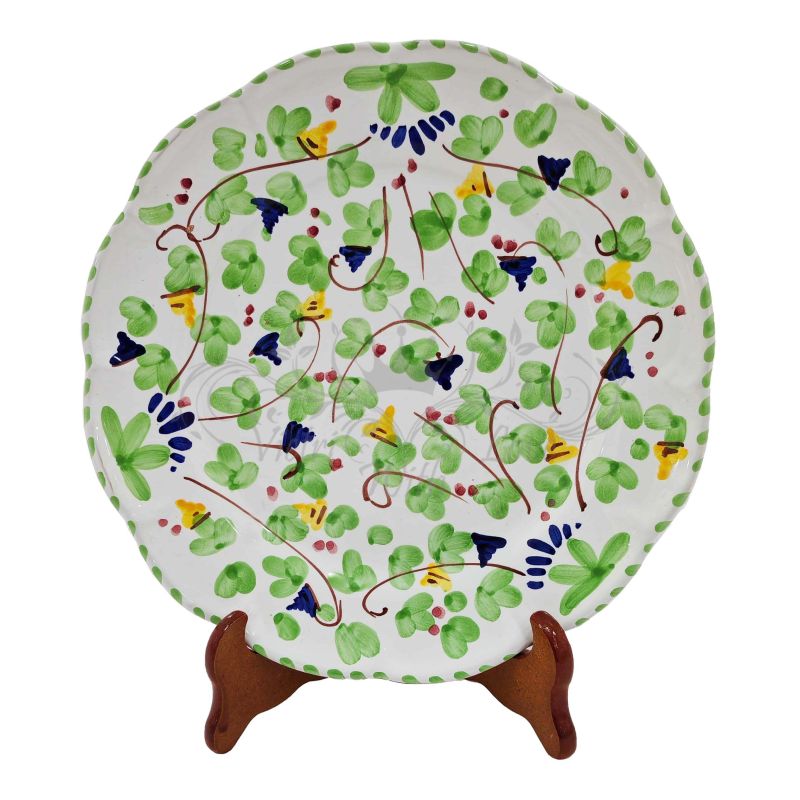 Teller mit Linie Kleine Blumen. Vietri Ceramics...