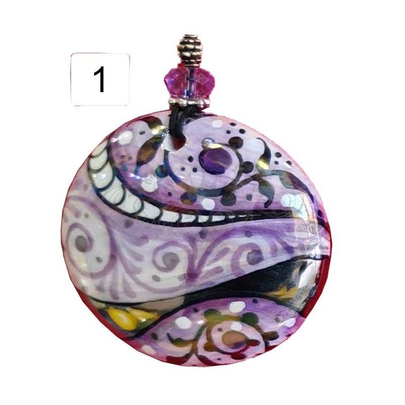 Hand-painted ceramic pendant – Unique...