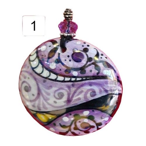 Colgante de cerámica pintado a mano – Collar artesanal único