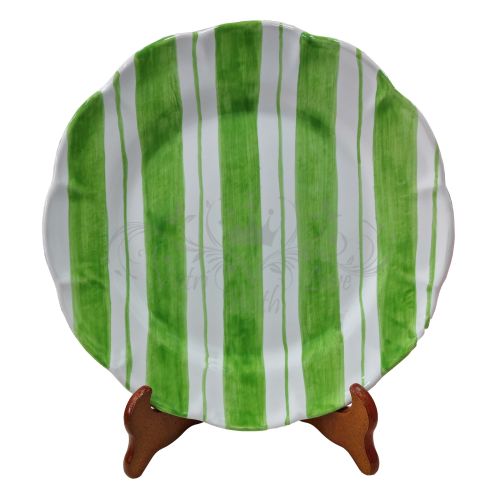 Plate. Double Stripes Line. Vietri Ceramics. Hand-painted. Available as dinner, soup, dessert plate or charger.