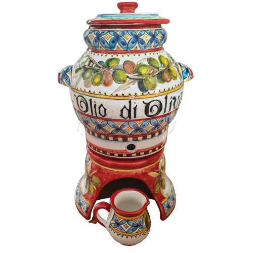 Orcetto contenitore per olio 5lt Dipinto a mano Ceramica vietrese