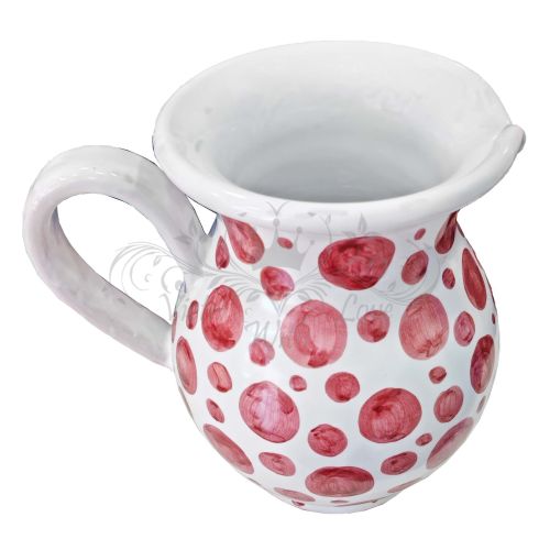 Jarra Abombada. Línea Moderna. Decoración Lunares. Cerámica de Vietri. Pintada a mano.