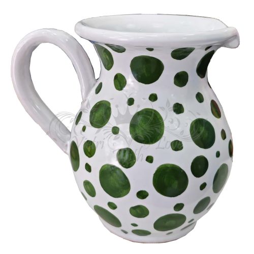 Brocca Panciuta. Linea Moderna. Decoro Pois. Ceramica di Vietri. Dipinta a mano.