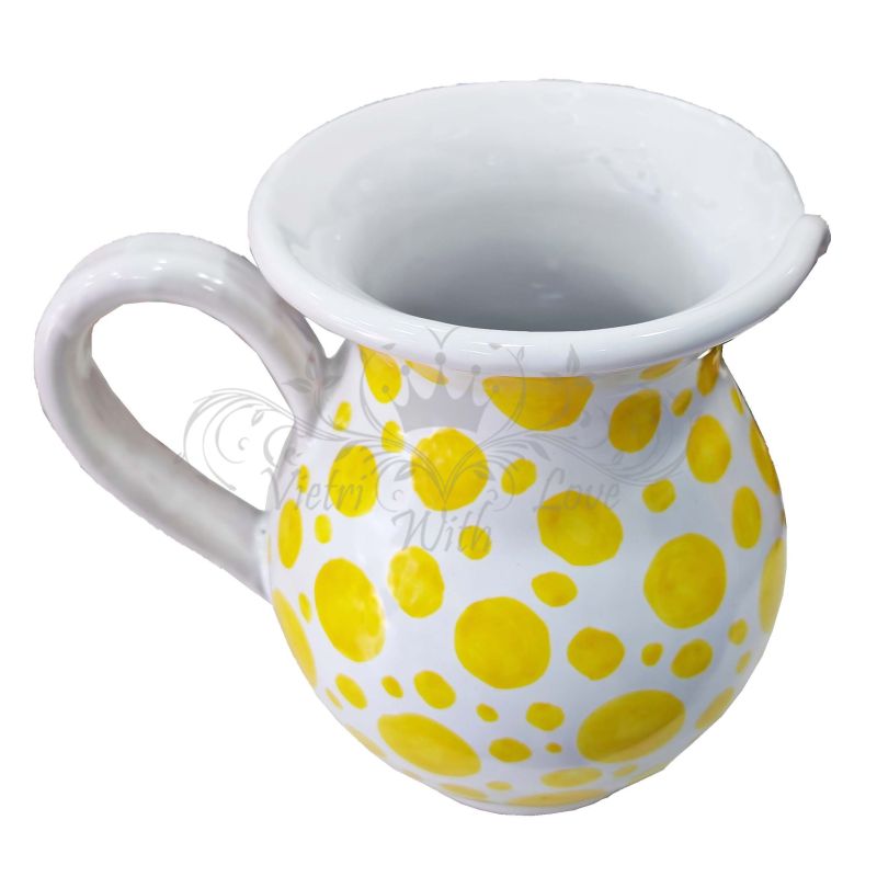 Bulbous Pitcher. Modern Line. Polka Dot Decor....