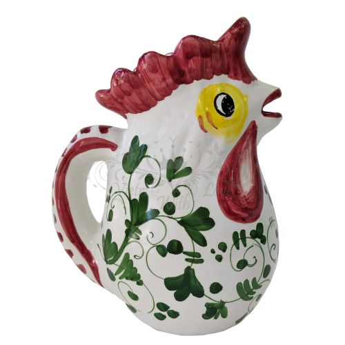 Brocca Forma Gallo. Linea Vintage. Ceramica di Vietri. Dipinta a mano.