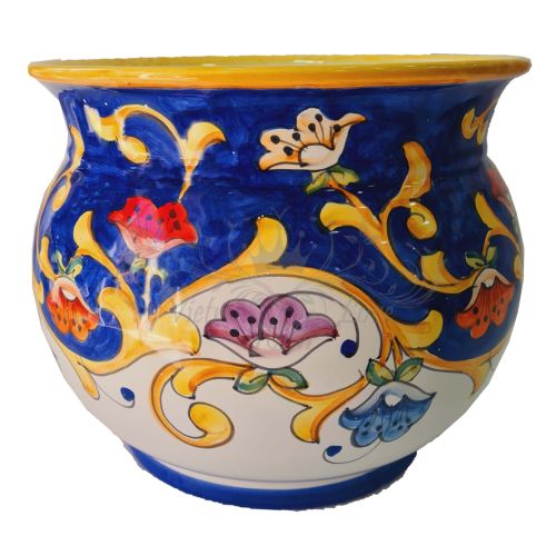 Cachepot Portapianta. Linea Barocco e fiori. Ceramica di...
