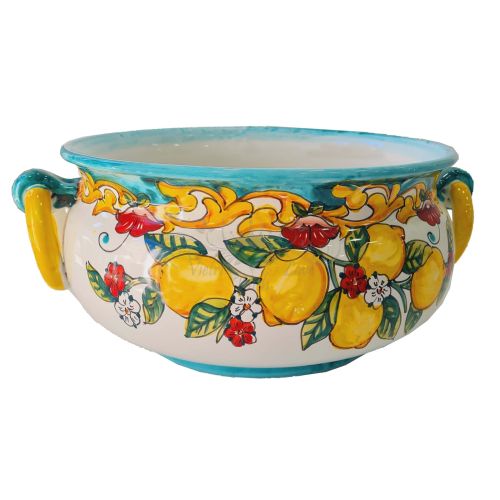 Cachepot Plant Holder Lemons and flowers line....