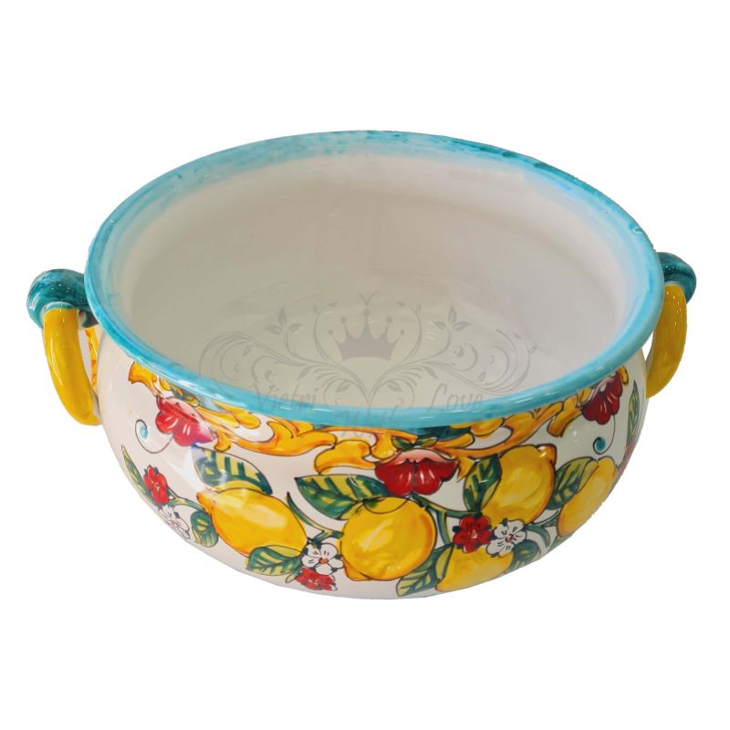 Cachepot Plant Holder Lemons and flowers line....