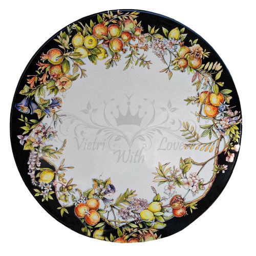 Table. Ceramicized lava stone table. Fruit & Flowers....
