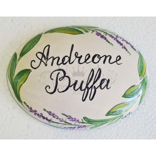 Customizable oval plaque. Vietri ceramic. Hand-painted.