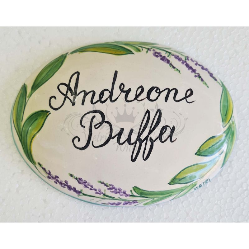 Customizable oval plaque. Vietri ceramic....