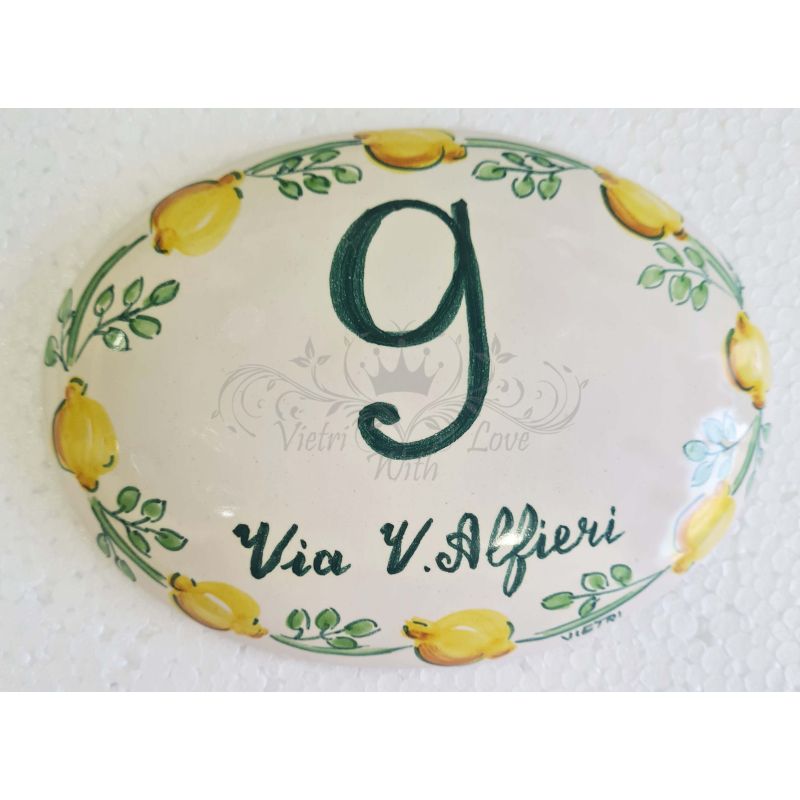 Placa ovalada personalizable. Línea Limoni....