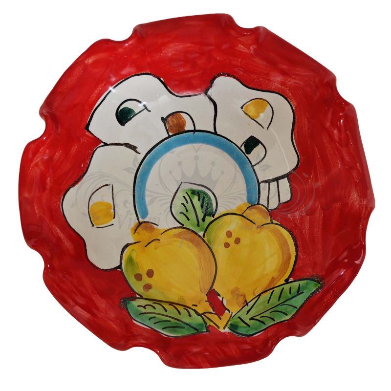 Scalloped bowl. Houses and Lemons line....