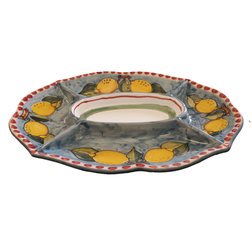Appetizer set. Cold Dinner. 5 compartments. Lemons line,... 2