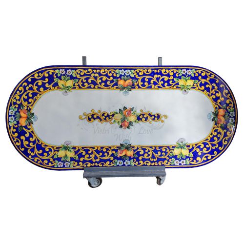 Table. Ceramicized lava stone table. Fruit & Baroque....