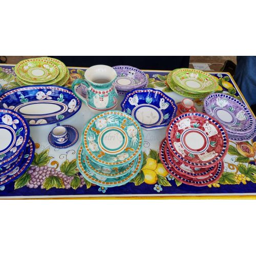 Set Piatti. Linea Animaletti. Ceramica vietrese. Dipinto...