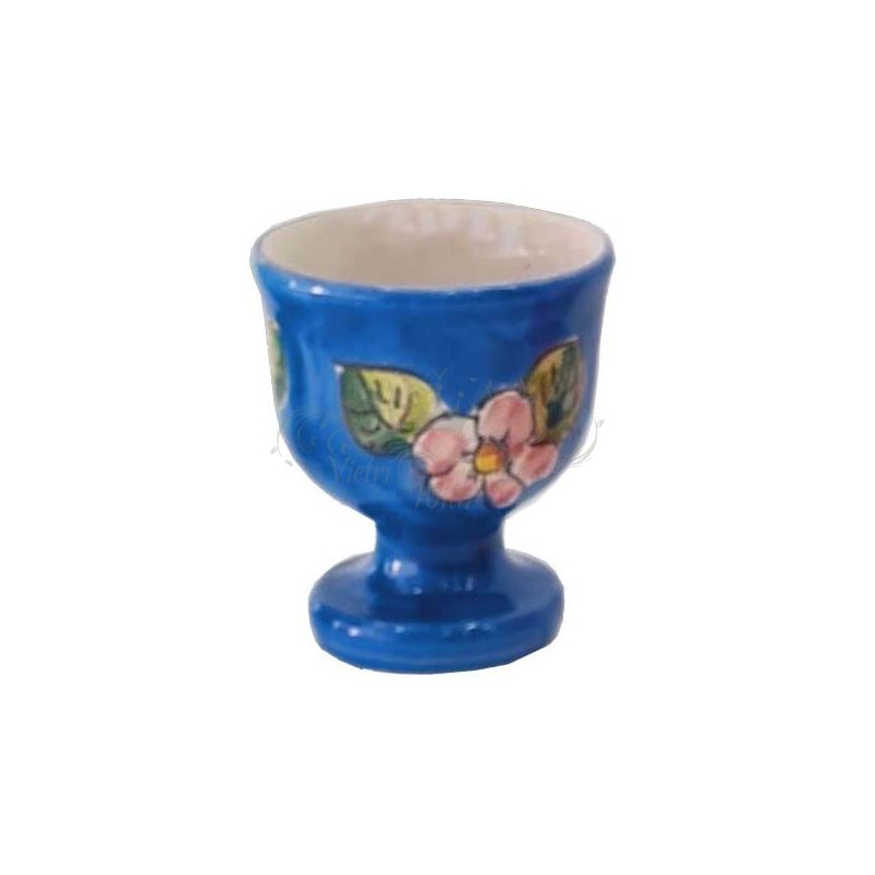 Eierbecher Blumenlinie. Handbemalte Vietri-Keramik