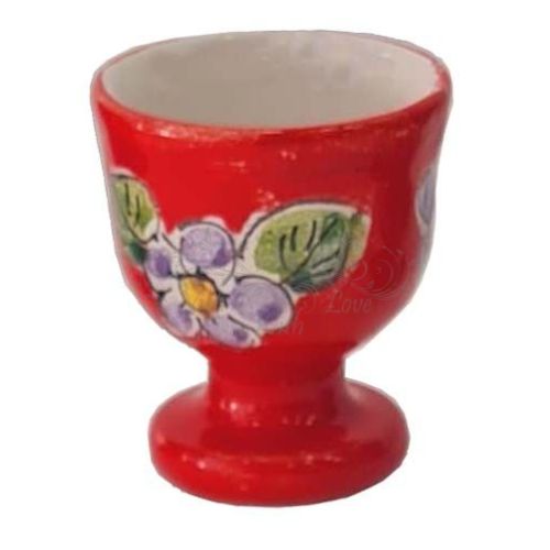 Eierbecher Blumenlinie. Handbemalte Vietri-Keramik
