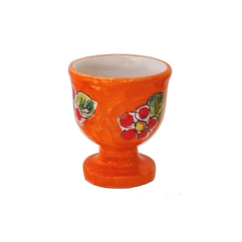 Eierbecher Blumenlinie. Handbemalte Vietri-Keramik