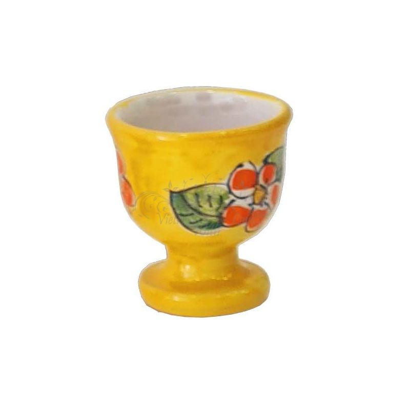 Eierbecher Blumenlinie. Handbemalte Vietri-Keramik