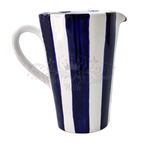 Pitcher. Conical. Stripes Line. Vietri ceramics.... 2