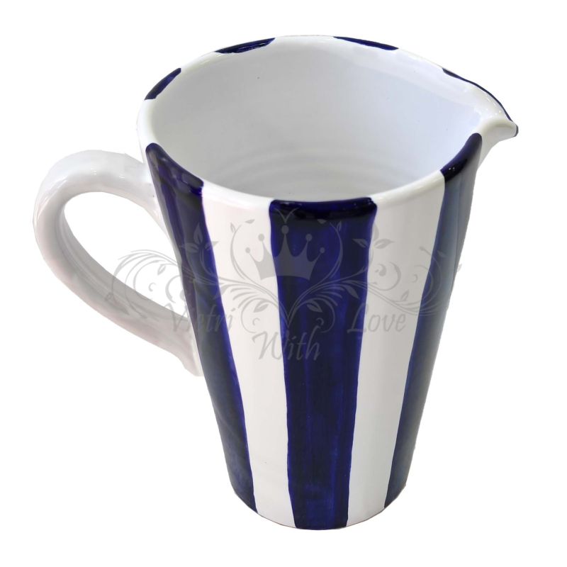 Brocca Conica. Linea Righe. Ceramica di Vietri....