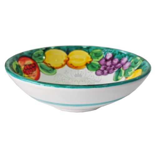 Smooth bowl, deep plate, salad bowl. Fruit & Lemons line. Hand-painted Vietri ceramic.