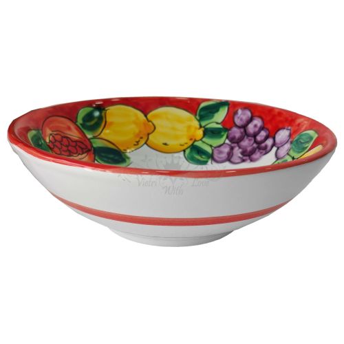 Smooth bowl, deep plate, salad bowl. Fruit & Lemons line. Hand-painted Vietri ceramic.
