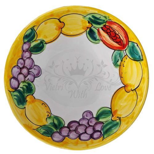 Smooth bowl, deep plate, salad bowl. Fruit & Lemons line. Hand-painted Vietri ceramic.