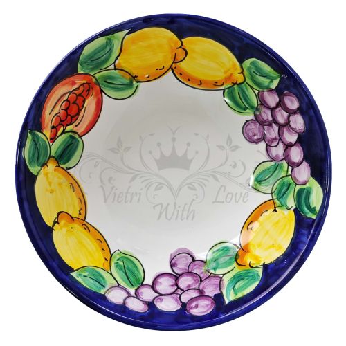 Smooth bowl, deep plate, salad bowl. Fruit & Lemons line. Hand-painted Vietri ceramic.