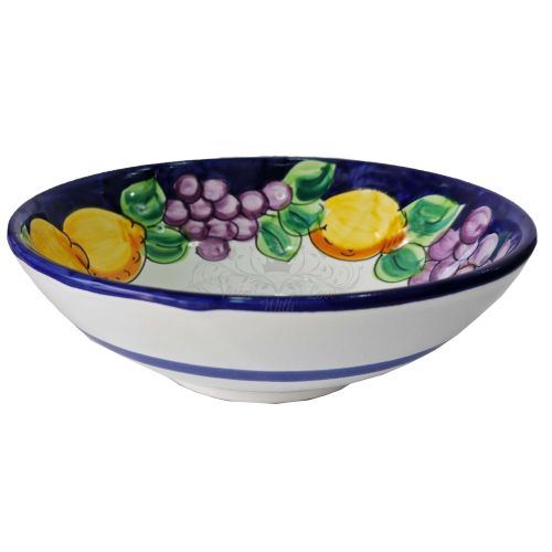 Smooth bowl, deep plate, salad bowl. Fruit & Lemons line. Hand-painted Vietri ceramic.