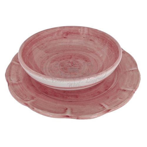 Plate. Brushstroke line. Hand-painted Vietri ceramic. Also available: bowl and flat plate.
