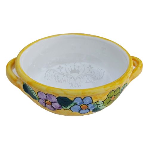 Terrine backen. Blumenlinie. Handbemalte Vietri-Keramik 2