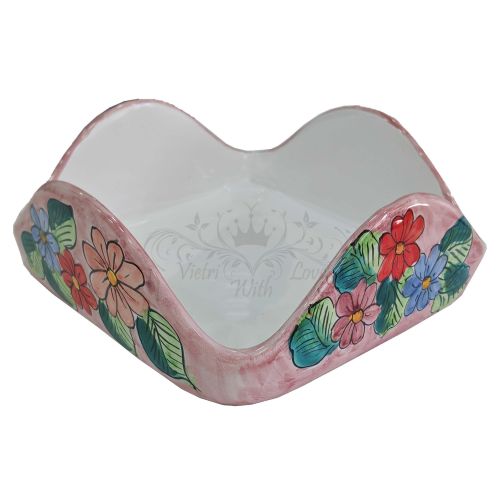 Serviettenhalter. blumenLinie. Handbemalte Vietri-Keramik.