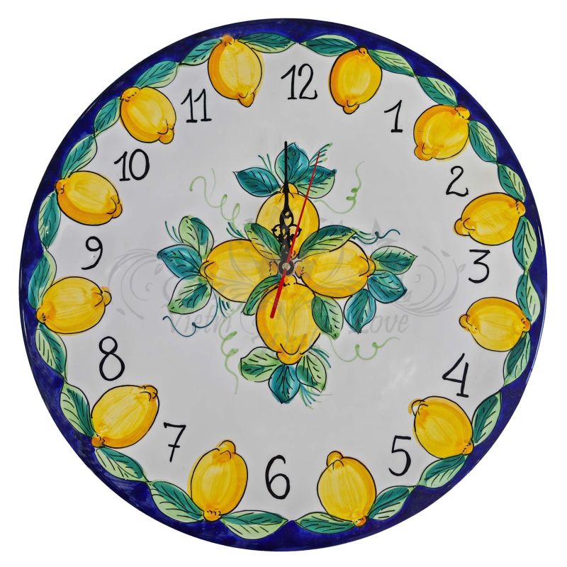 Horloge murale. Ligne Citrons. Céramique de...