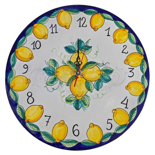 Orologio da parete. Linea Limoni. Ceramica di Vietri. Dipinta a mano.