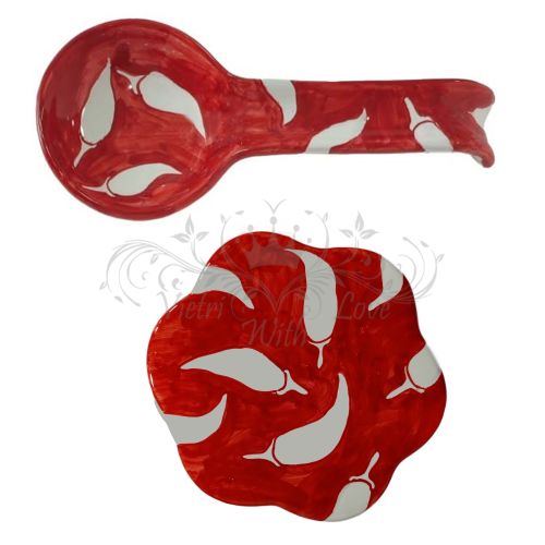 Cutlery rest pot rest. Lucky line. Hand-painted Vietri...
