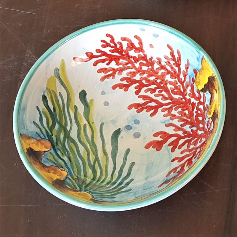Bowl Regular border handpainted Vietri ceramic