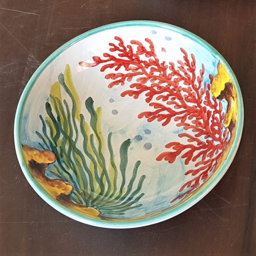 Bowl Regular border handpainted Vietri ceramic