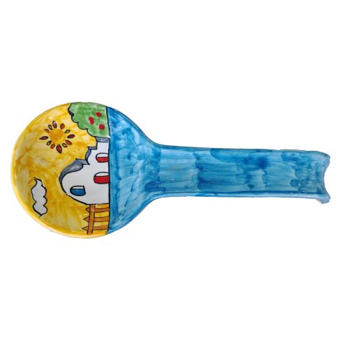 Spoon rest Brushed Line. handpainted Vietri ceramic