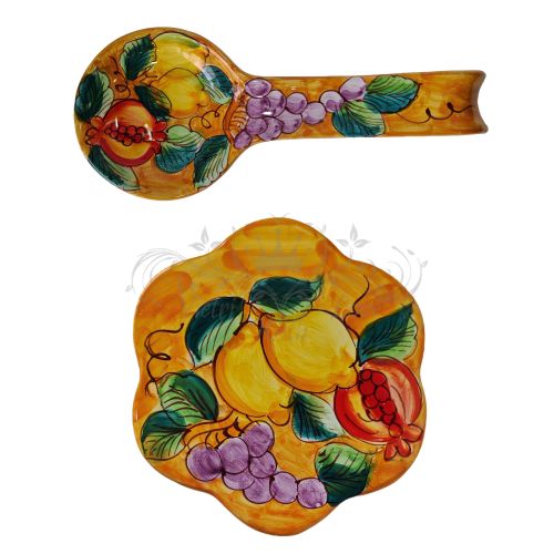 copy of Reposacucharones/reposaollas. Línea Limón y Flor. Cerámica de Vietri pintada a mano.